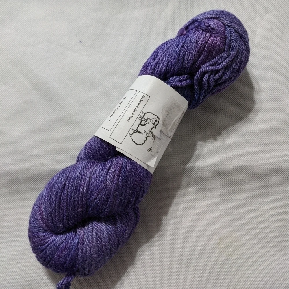 Enchanted Knoll Farm Big Mama Yarn - Hathor's Robes Purple - Hand Dyed - 140 yds